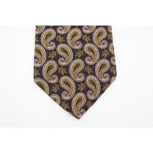Vintage JoS. A. Bank Premier Collection - All Silk Black/Gold Paisley
